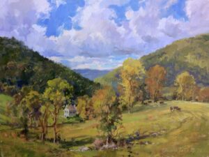 Christine Lashley, Dunn’s Gap, oil, 18x24” created at Bath County Plein Air 2016