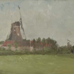 John Henry Twachtman – “Windmill in the Dutch Countryside” (Spanierman Gallery)