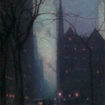 Birge Harrison – “Fifth Avenue at Twilight” (Spanierman Gallery)