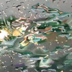 "Driving Through A Downpour (Detail of raindrops on windshield)" by Diane Massey Dunbar OPA - 12x16