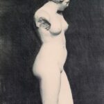 Female Nude (Classic Pose), Charcoal, 25 x 16, SOLD