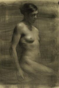 Juliette Aristides – Yael - 25″x 20″ – Charcoal on toned paper