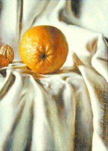 David Hardy – An Orange with an Attitude – 12″x 9″ – Oil