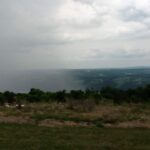 Photograph of  a veil of rain during plein air painting