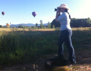 Taking pictures of hot air balloons