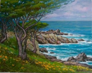 "Spring Along Scenic Drive, Carmel,CA." by Alexander Dzigurski II OPA