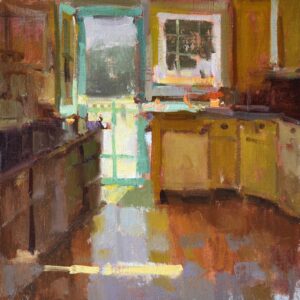 “Cottage Kitchen”, 16x16 oil on linen