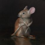 M is for Mouse, 4x4, oil on panel