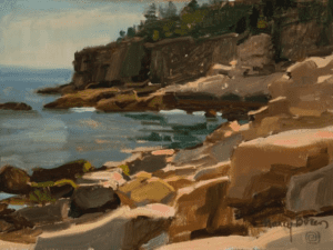 "Cliffs at Otter Point, Maine (Plein Air) - 9" x 12" - Oil   (Finalist, Bold Brush Competition - Dec. 2015)