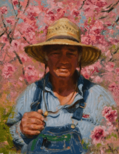 "A Man and His Orchard" - 16" x 12" - Oil