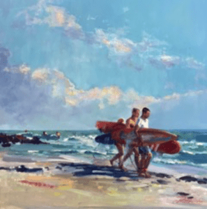 Good Day for Surfing 12” x 12” Oil