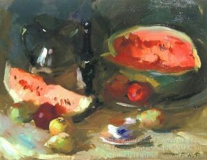 "Still Life With Watermelon" by  Sergei Bongart