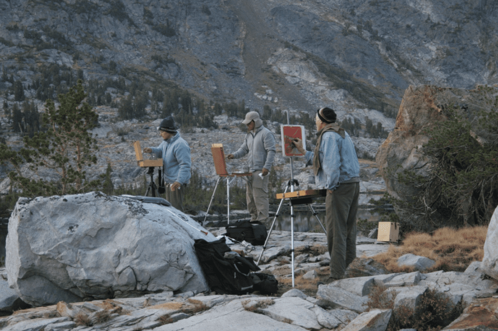 Sierra pack trip artists at work