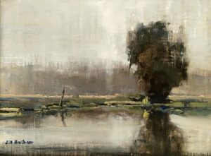 Morning Fog, 9x12 oil on linen. Painted during Plein Air Easton