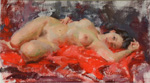 Nude on Red by William Schneider