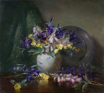 "Foxgloves and Iris" by Patricia Rohrbacher 